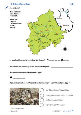 Arbeitsblatt 1B: Steckbrief Ostwestfalen-Lippe