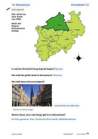 Lösungen 1A: Steckbrief Münsterland