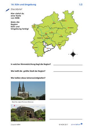 Arbeitsblatt 1A: Steckbrief Köln und Umgebung