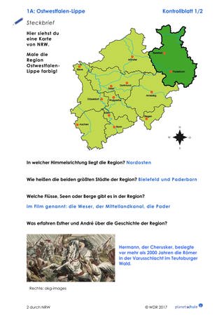 Lösungen 1A: Steckbrief Ostwestfalen-Lippe