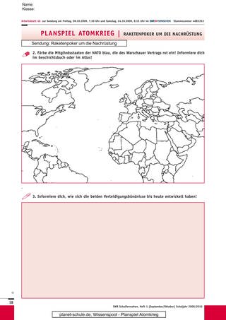 Arbeitsblatt 4b: NATO und Warschauer Vertrag: die Länder