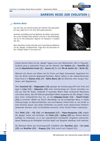 Arbeitsblatt 3a: Darwins Reise I