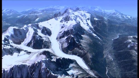 The Mont Blanc glaciers