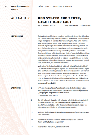 Modul 1, Aufgabe C: Dem System zum Trotz, Ligeti wird laut