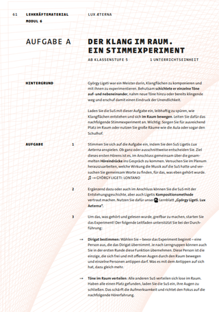 Modul 6, Aufgabe A: Der Klang im Raum. Ein Stimmexperiment