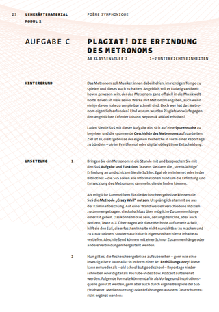 Modul 2, Aufgabe C "Plagiat! Die Erfindung des Metronoms"