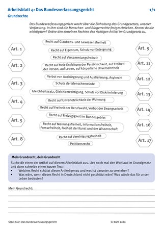 Arbeitsblatt 4: Grundrechte