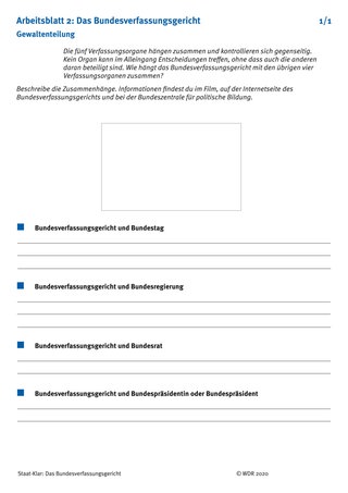 Arbeitsblatt 2: Gewaltenteilung