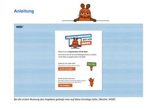 Screenshot aus der pdf-Anleitung "Programmieren mit der Maus"