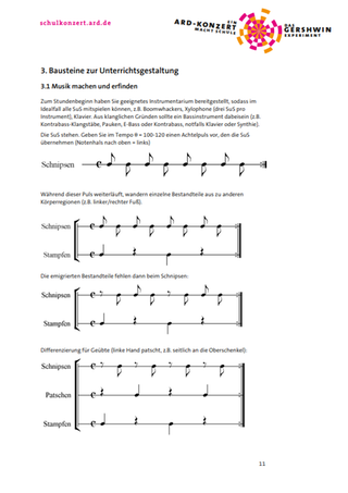 Arbeitsblatt "Musik machen und erfinden"