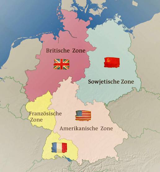 Besatzungszonen in Deutschland 1945  Karten  Inhalt  Geschichte der Bundesländer im Südwesten 