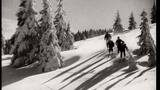 Die ersten Skifahrer auf dem Feldberg